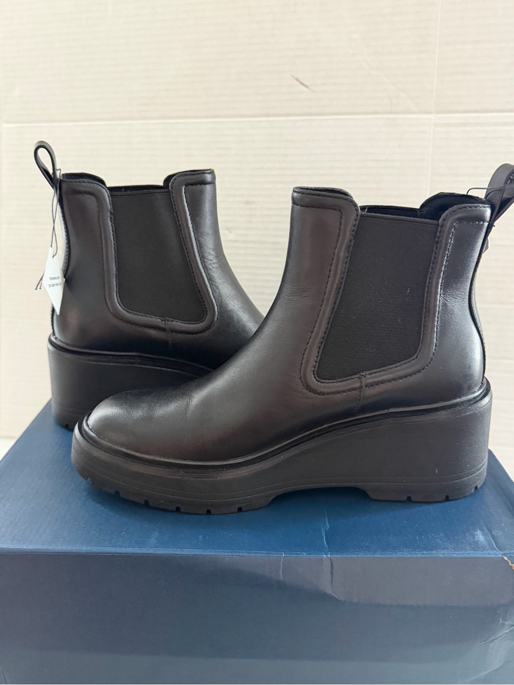 Cole Haan Women’s Boots Zerogrand Cityquest Black Waterproof Ankle Wedge 6.5 - Picture 3 of 7